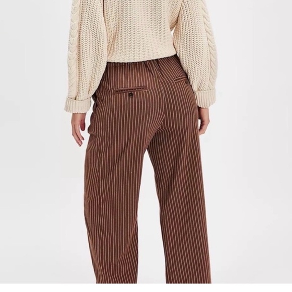 BRAND NEW- Free People Brown Striped Women's Pants - Picture 3 of 12